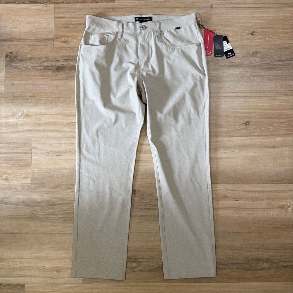 New Travis Mathew Khaki Golf Pants Size 34x30 4 Way Stretch Wrinkle Resistant